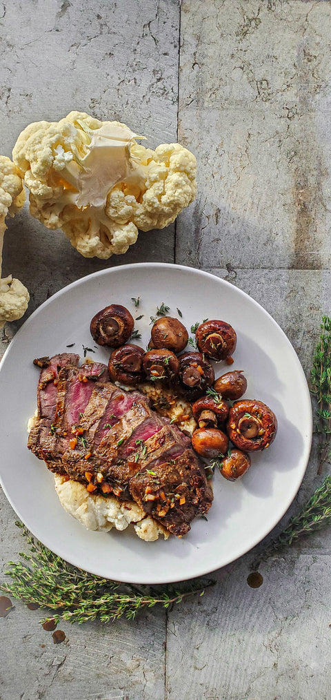 Steak with Organic Mushrooms
